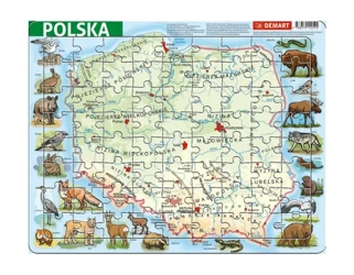 Puzzle ramkowe Polska fizyczna - Wydawnictwo Demart