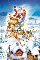 Puzzlowa kartka pocztowa Santa in The Sky - Castorland