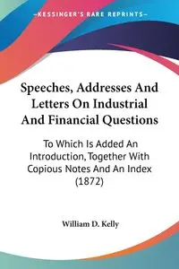 Speeches, Addresses And Letters On Industrial And Financial Questions - Kelly William D.