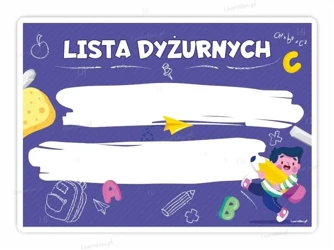 Tablica dyżurnych A4 fioletowa - LearnHow