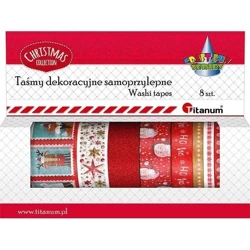 Taśmy washi tape świąteczne 8szt - Titanum