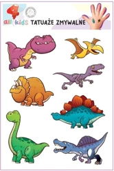 Tatuaże zmywalne dla dzieci Dinozaury - All4Kids
