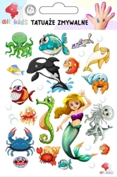 Tatuaże zmywalne dla dzieci Zwierzęta morskie - All4Kids