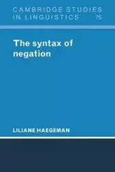 The Syntax of Negation - Haegeman Liliane