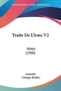 Traite De L'Ame V2 - Aristotle