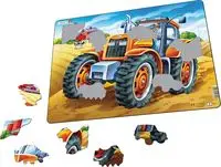 Układanka Traktor Puzzle rozmiar M 37 elementów - Larsen