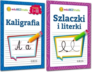 ZESTAW 2 KSIĄŻECZEK EDUKACYJNYCH - Szlaczki Kalifgrafia GREG kl 1-3