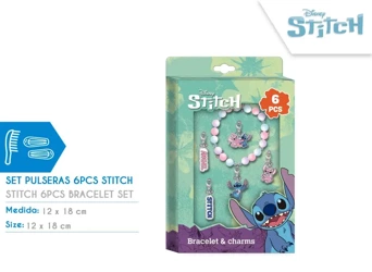 Zestaw bransoletka z zawieszkami Stitch 6 elementów ST00103 - Kids Euroswan