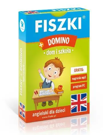 Angielski. Fiszki + Gra Domino - dom i szkoła - praca zbiorowa