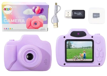 Aparat dla dzieci fioletowy 64GB - Leantoys