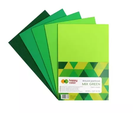 Arkusze piankowe A4 5 kolorów Mix Green mix