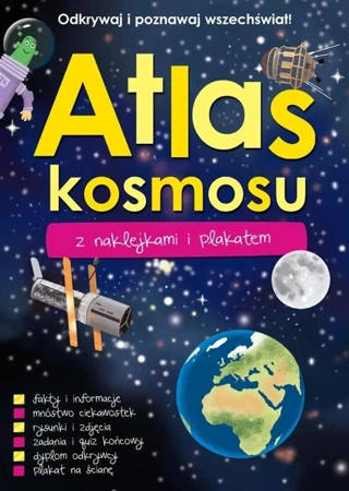 Atlas kosmosu z naklejkami i plakatem - praca zbiorowa