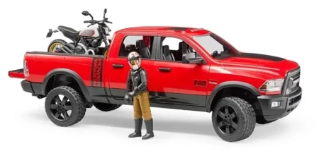 Auto Dodge RAM 2500 Power Wagon z motocyklem - Bruder