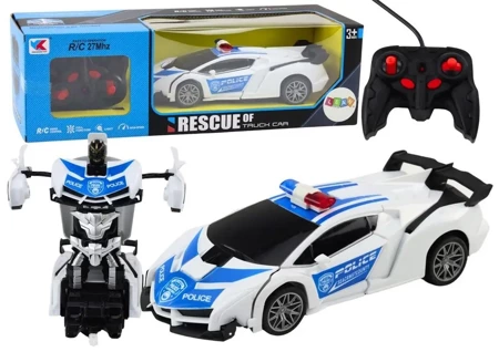 Auto-Robot R/C 2w1 transformacja Policja - Leantoys