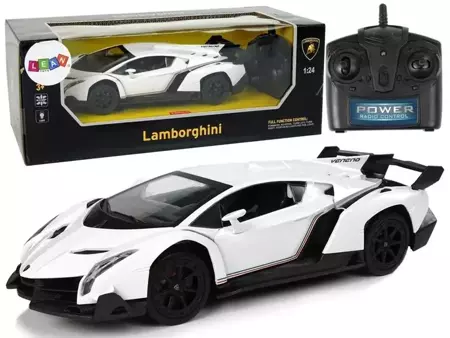 Auto zdalnie sterowane1:24 Lamborghini białe - Leantoys