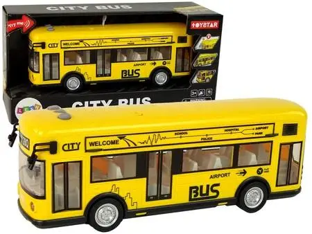 Autobus miejski 1:18 żółty - Leantoys