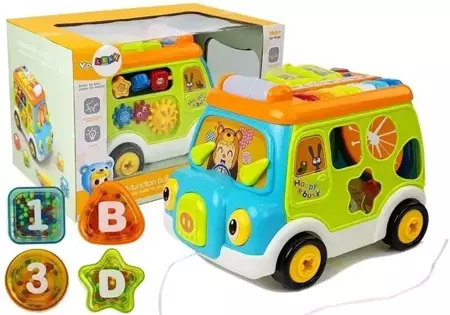 Autobus muzyczny z projektorem pianinko sorter - Leantoys