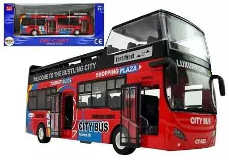 Autobus piętrowy 1:32 czerowny - Leantoys