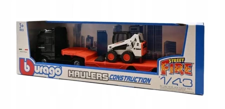 BBURAGO MODEL HAULERS CONSTRUCTION MERCEDES ACTROS GIGASPACE BOBCAT SKID-STEER LOADER 1:43