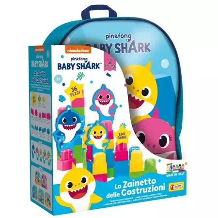 Baby Shark - Plecak z klockami konstrukcyjnymi - Lisciani