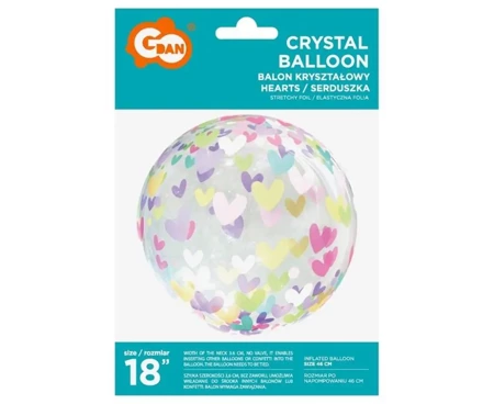 Balon Aqua kryształowy serduszka 30cm - Godan