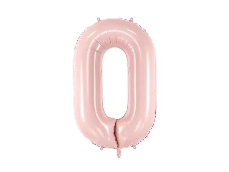 Balon foliowy 0 jasny różowy 72cm - PartyDeco