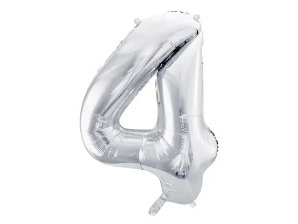 Balon foliowy 4 86cm srebrny - PartyDeco