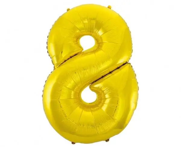 Balon foliowy B&C cyfra 8 złota 92cm - Godan