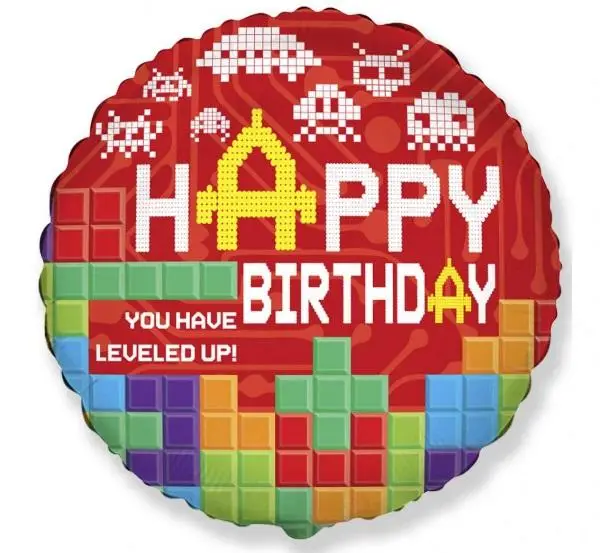 Balon foliowy Happy Birthday Bricks FX 46cm - Godan