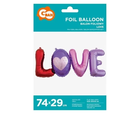 Balon foliowy Love 74x29cm - Godan