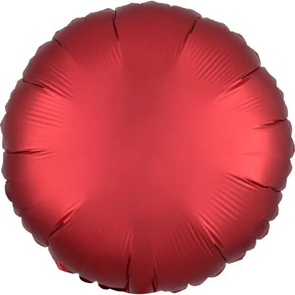 Balon foliowy Lustre Dark czerwony okrągły 43cm - Amscan