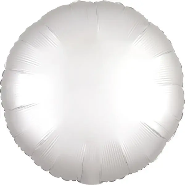 Balon foliowy Lustre biały okrągły 43cm - Amscan