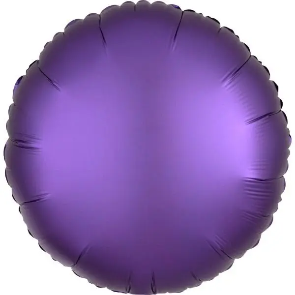 Balon foliowy Lustre fioletowy okrągły 43cm - Amscan