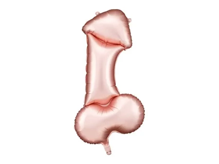 Balon foliowy Penis różowe złoto 55.5x112cm - PartyDeco