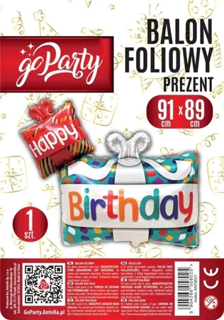 Balon foliowy Prezent 91x89cm - GoParty