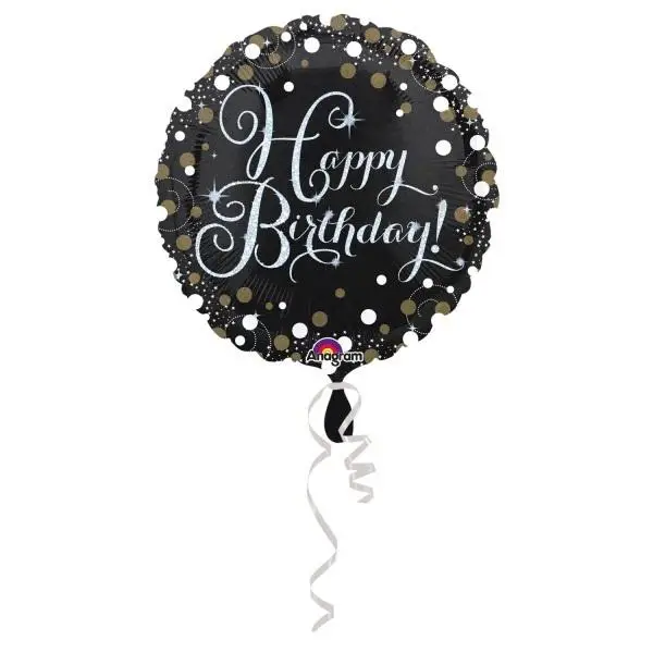 Balon foliowy Sparkling Birthday standard 43cm - Amscan