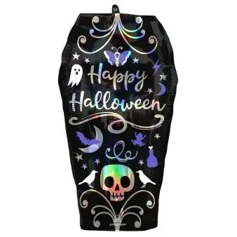 Balon foliowy SuperShape Iridescent Coffin 38x68cm - Amscan