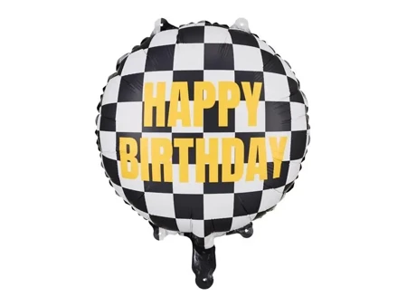 Balon foliowy Szachownica Happy Birthday, 45cm - PartyDeco