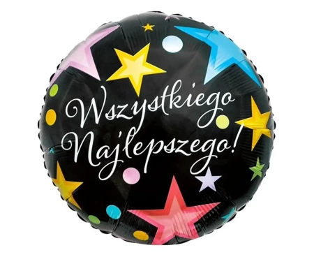 Balon foliowy Wszystkiego Najlepszego 46 cm - Godan