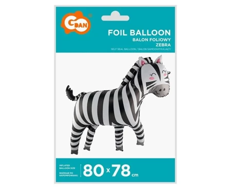 Balon foliowy Zebra 80x78cm - Godan