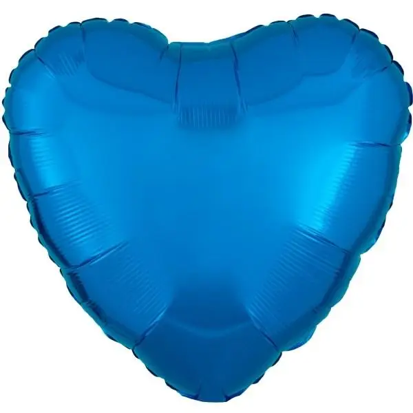 Balon foliowy metalik niebieski serce 43cm - Amscan