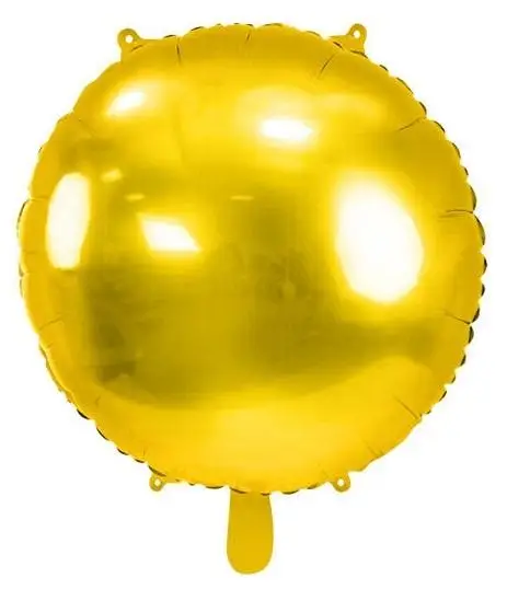 Balon foliowy okrągły Pastylka 45 cm złoty - PartyDeco