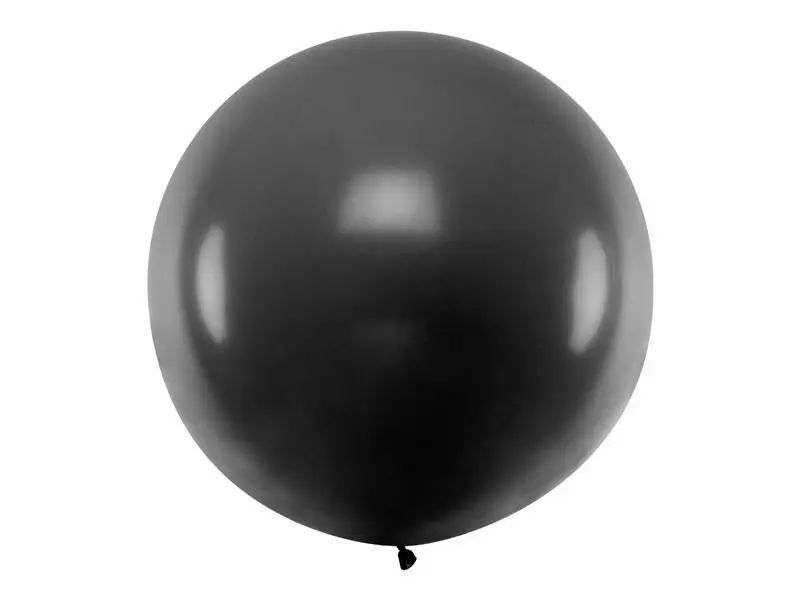 Balon okrągły Pastel Black 1m - PartyDeco