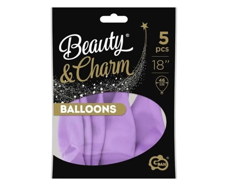 Balony Beauty&Charm makaronowe lawenda 46cm 5szt - Godan