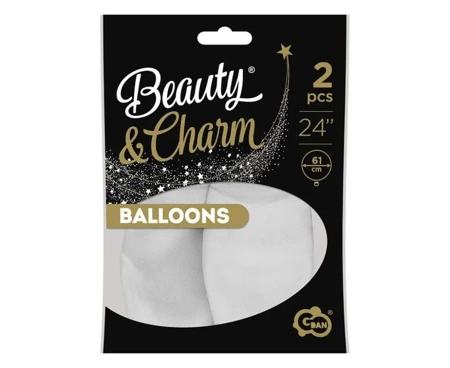 Balony Beauty&Charm pastelowe białe 2szt - Godan