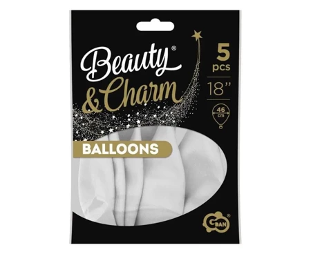 Balony Beauty&Charm pastelowe białe 5szt - Godan