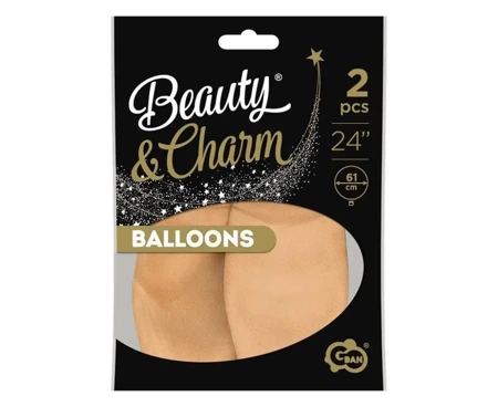 Balony Beauty&Charm pastelowe cieliste 61cm 2szt - Godan