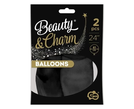 Balony Beauty&Charm pastelowe czarne 2szt - Godan