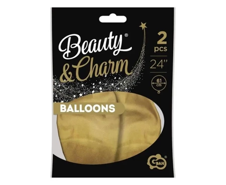 Balony Beauty&Charm platynowe j.złote 61cm 2szt - Godan