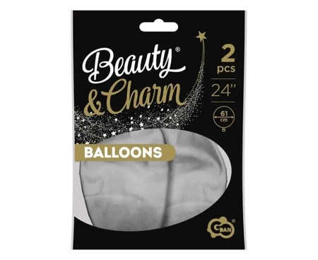 Balony Beauty&Charm platynowe srebrne 2szt - Godan